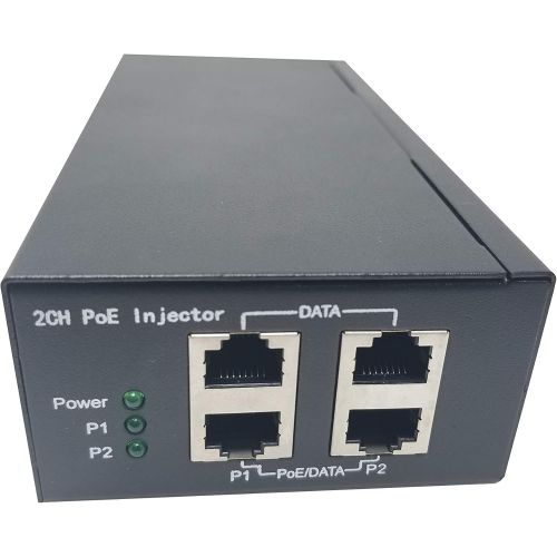  KENUCO Kenuco POE-M922-60W 2 Ports Gigabit PoE (Power Over Ethernet) Injector Adapter 53 Volt 60 Watt