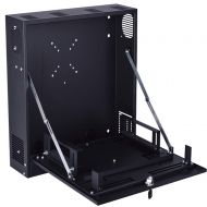 KENUCO Kenuco Heavy Duty 16 Gauge Steel 18 x 18 x 5 DVR Security Lockbox with Fan and Swing Open Top - Black