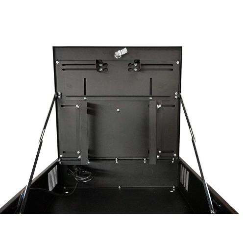  KENUCO Kenuco Heavy Duty 16 Gauge Steel 18 x 18 x 5 DVR Security Lockbox with Fan and Swing Open Top - Black