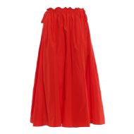 Kenzo Solid red satin circle long skirt