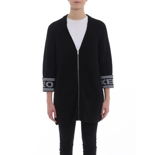 겐조 Kenzo Wool blend ribbed long cardigan