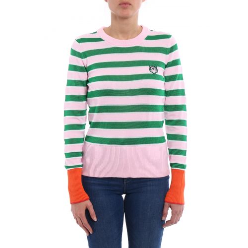 겐조 Kenzo Pink and green striped sweater