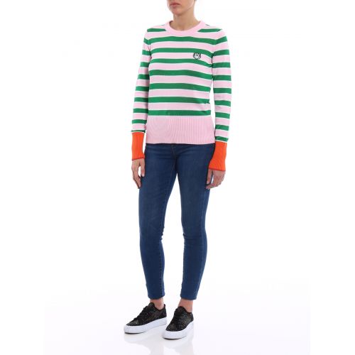 겐조 Kenzo Pink and green striped sweater