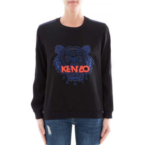 겐조 Kenzo Contrasting bands crepe crewneck