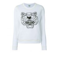 Kenzo Tiger embroidery white sweatshirt