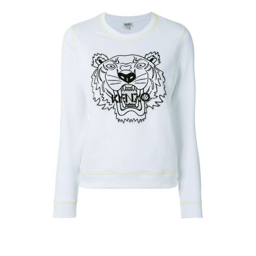 겐조 Kenzo Tiger embroidery white sweatshirt