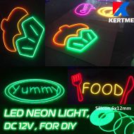 KERTME DC12V Silicon Neon Led Light Strip, Safety, Super-Bright, Flexible & Waterproof Rope Light for Advertising Signboard, Brand Logo, Home Shop DIY Design Decor (6x12mm, 16.4ft/