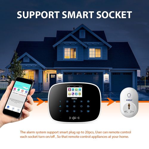  KERUI W193 WiFi 3g gsm Smart Home Security Burglar Alarm System DIY Basic Kit Auto Dial Alert,Expandable Up to 99 Intrusion SensorsRemote Keyfobs,247365 Monitoring No Monthly Fe