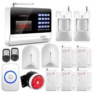 KERUI Black Color N6120G 120 Zones Wireless Home/School Alarm Systems Security Auto Dialing Dialer + 2PCS Wired Glass Break Sensor Detector + Wireless Panic Button