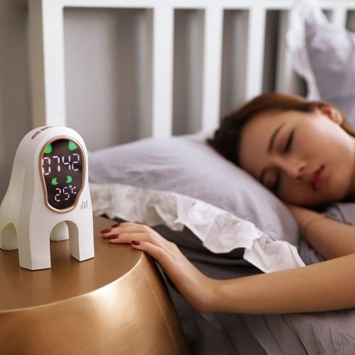  KERVINJESSIE Bedside Lamps Night Light for Bedrooms Smart Alarm Clock with Thermometer, Snooze, Timing, Rechargeable