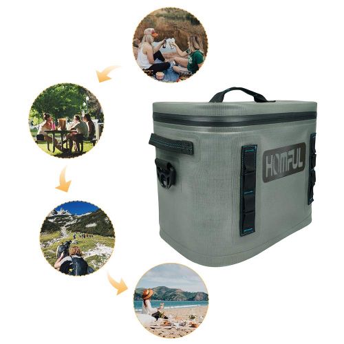  KERWU HOMFUL Portable Cooler for Outdoor, 30 Cans Portable Cooler, Insulated Soft Sided Cooler for Outdoor Travel, Camping, Beach, Picnic, BBQ Party, Tailgating