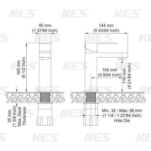  KES Bathroom Sink Faucet Single Hole Modern Vanity Faucet One Handle SUS304 Stainless Steel Rustproof Brushed Brass Finish, L3156ALF-BZ