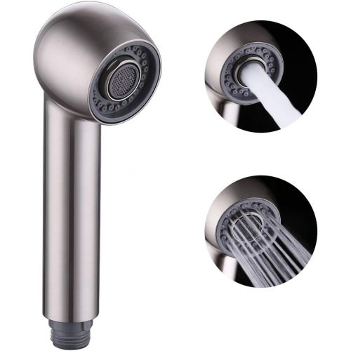  KES Kitchen Sink Pull Down Faucet Head Replacement 2-Functions Pull Out Sprayer Head Brushed Nickel, PFS4-BN