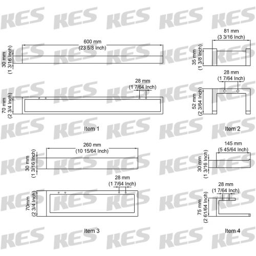  Kes KES Bathroom Accessories Single Towel Bar & Double Towel Bar SUS304 Stainless Steel Wall Mount, Brushed Finish, LA2302-25