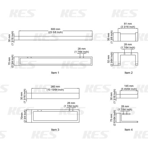  Kes KES Bathroom Accessories Single Towel Bar & Double Towel Bar SUS304 Stainless Steel Wall Mount, Brushed Finish, LA2302-25