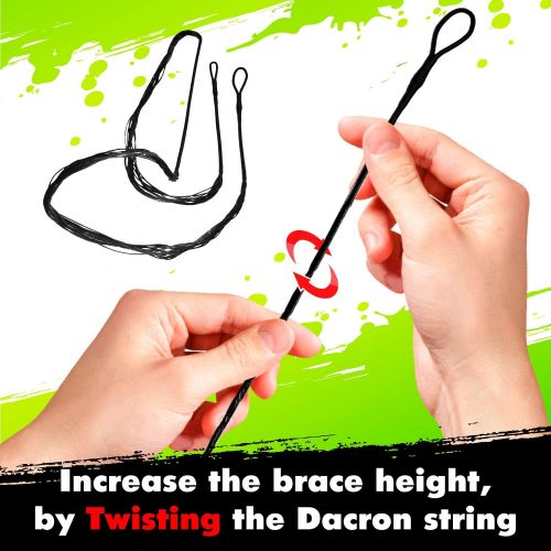  KESHES Dacron Bow String Replacement for Traditional and Recurve Bow - Replacement Bowstring 12,14,16 Strands - All Length Sizes from 44-70 Inches