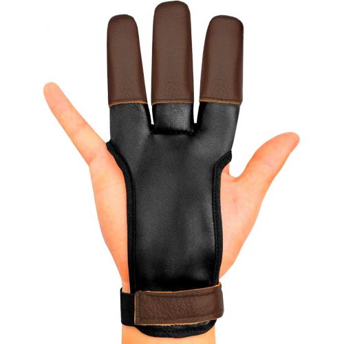  KESHES Archery Glove Finger Tab Accessories - Leather Gloves for Recurve & Compound Bow - Three Finger Guard for Men Women & Youth