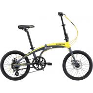 KESPOR Thunderbolt D8 Folding Bike for Adults, 20-inch Wheels, Rear Carry Rack, Shimano 8 Speed Alloy Easy Folding, Disc Brake (Yellow)