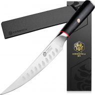 Kessaku 6.5-inch Boning Knife - Spectre Series - Forged Japanese AUS-8 High Carbon Stainless Steel - Granton Edge - Pakkawood Handle with Blade Guard