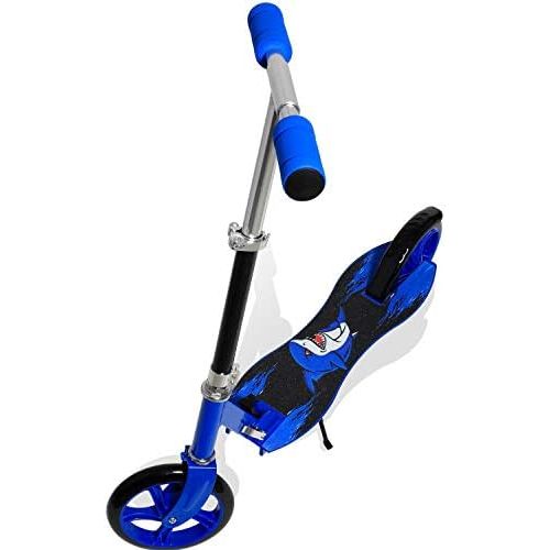  KESSER Scooter Roller Kinderroller Cityroller Tretroller Kickroller Kickscooter, Design / Shark (Blue)