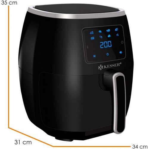  Kesser KESSER XXL 5,5 Liter Heissluftfritteuse inkl.Brotbackkorb Friteuse Fritteuse 1700W Airfryer Touch Display 8 Programmen ohne OEL Rezeptheft |  Backofen  Heissluft  Grill | Fettfrei