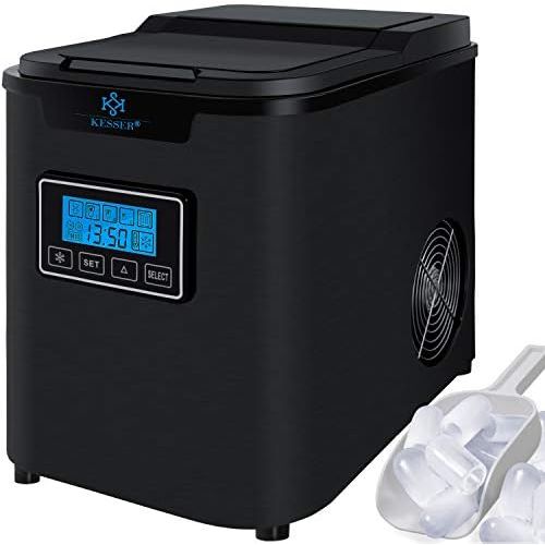  Kesser Eiswuerfelbereiter | Eiswuerfelmaschine Edelstahl | 150W Ice Maker | 12 kg 24 h | 3 Wuerfelgroessen | Zubereitung in 7 min | 2,2 Liter Wassertank | Timer | LCD-Display | Selbstr