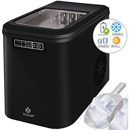  Kesser Eiswuerfelbereiter | Eiswuerfelmaschine Edelstahl | Ice Maker | 12 kg 24 h | Zubereitung in 7 min | 2,2 Liter Wassertank | 2 Eiswuerfel-Groessen | LED-Display | Selbstreinigungs