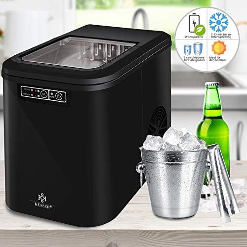  Kesser Eiswuerfelbereiter | Eiswuerfelmaschine Edelstahl | Ice Maker | 12 kg 24 h | Zubereitung in 7 min | 2,2 Liter Wassertank | 2 Eiswuerfel-Groessen | LED-Display | Selbstreinigungs