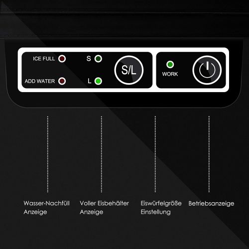  Kesser Eiswuerfelbereiter | Eiswuerfelmaschine Edelstahl | Ice Maker | 12 kg 24 h | Zubereitung in 7 min | 2,2 Liter Wassertank | 2 Eiswuerfel-Groessen | LED-Display | Selbstreinigungs