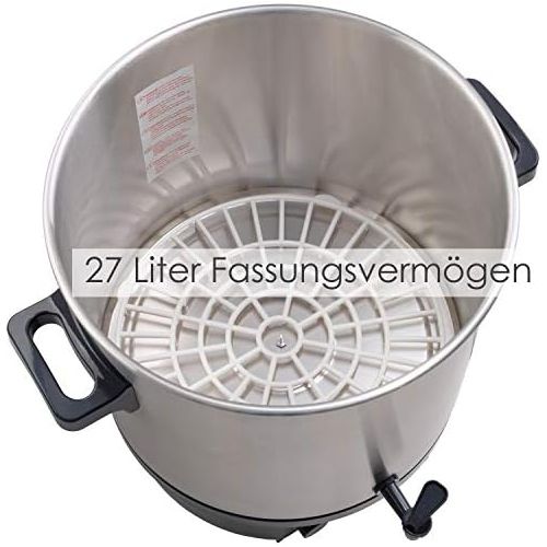  Kesser KESSER Einkochautomat 27 Liter Gluehweinkocher Gluehweinkessel mit Timer | 1800 Watt | Temperatur von 30-100°C | Zeituhr bis 120 Minuten | Abschaltautomatik Einkochvollautomat Gluehwe