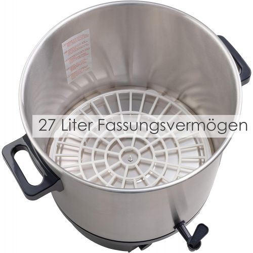  Kesser KESSER Einkochautomat 27 Liter Gluehweinkocher Gluehweinkessel mit Timer | 1800 Watt | Temperatur von 30-100°C | Zeituhr bis 120 Minuten | Abschaltautomatik Einkochvollautomat Gluehwe