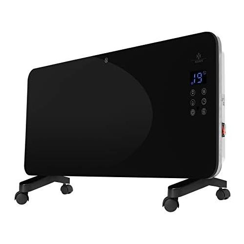  Kesser Elektro Glasheizung Glaskonvektor Elektroheizung Heizung Heizkoerper  Touchscreen  LCD-Display  Timer  Fernbedienung | Stand- oder Wandgerat | 2000 Watt | Farbe: Schwarz