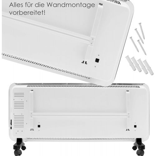  Kesser Elektro Glasheizung Glaskonvektor Elektroheizung Heizung Heizkoerper  Touchscreen  LCD-Display  Timer  Fernbedienung | Stand- oder Wandgerat | 2000 Watt | Farbe: Schwarz