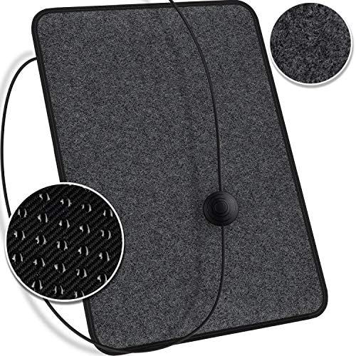  Kesser Heizmatte, Fussheizung, Heizteppich mit 1 Heizstufe bequemer Fussschalter, elektrisch, Heizleistung: 75 Watt, 60 x 40 cm, | Fusswarmer fuer Wohnwagen, Zuhause und Buero, Anthraz