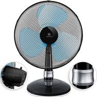 [아마존베스트]KESSER Table Fan | with 3 Power Levels | Quiet Operation | Oscillation Approx. 85°, Tilt Angle 30°, Wind Machine, Air Cooler, Low Operating Noise, black