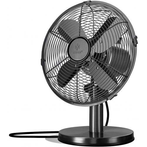  [아마존베스트]KESSER Table Fan Design Retro Full Metal Housing 80° Oscillation Silent Fan with 3 Speed Levels Switchable Wind Machine Inclination Angle Approximately 40° metal., black