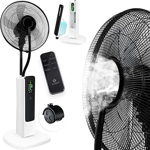  [아마존베스트]Kesser Frosty Standing Fan with Water Ultrasonic Spray Mist Water Cooling incl. Remote control timer function, humidifier quiet, mist function, room humidifier, floor fan.