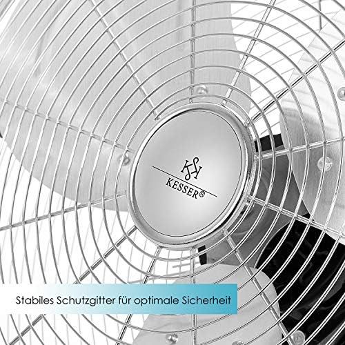  [아마존베스트]Kesser Wind Machine in Retro Style | Fan in Chrome | Floor Fan | Table Fan Floor Fan | 3 Levels | Robust Stand | Infinitely Tilting Fan Head | Chrome Silver, Ø50cm