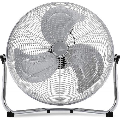  [아마존베스트]Kesser Wind Machine in Retro Style | Fan in Chrome | Floor Fan | Table Fan Floor Fan | 3 Levels | Robust Stand | Infinitely Tilting Fan Head | Chrome Silver, Ø50cm