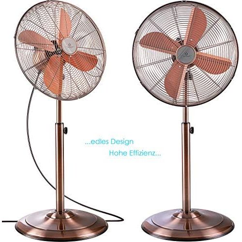  [아마존베스트]KESSER Floor Fan Metal 40 cm | Oscillation 80 Degree | Chrome Design | Height Adjustable Base | 3 Speeds | 30 Degree Tilting | Fan Stand Fan | Copper