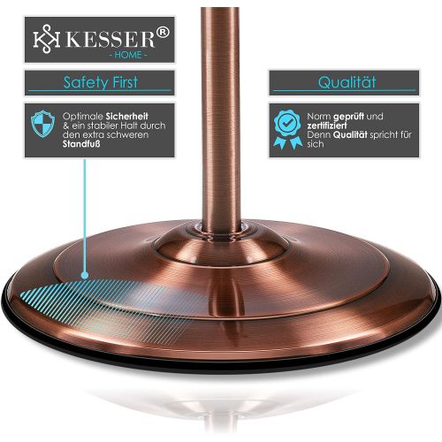  [아마존베스트]KESSER Floor Fan Metal 40 cm | Oscillation 80 Degree | Chrome Design | Height Adjustable Base | 3 Speeds | 30 Degree Tilting | Fan Stand Fan | Copper