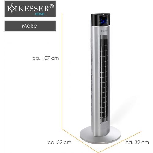  [아마존베스트]KESSER Tower Fan with Remote Control - 3 Levels - 3 Modes - 107 cm - 60 Watt - 7.5-Hour Timer - LED Lights - Standing Tower Fan - Air Cooler - 90° Oscillation
