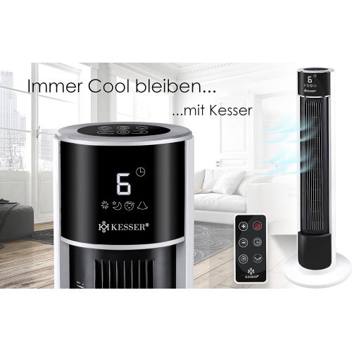  [아마존베스트]Kesser Tower Fan Remote Control Fan LED Display Pedestal Fan Air Conditioner, black