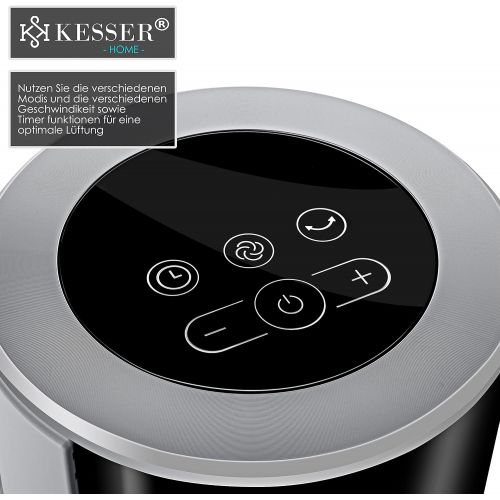  [아마존베스트]Kesser Tower Fan Remote Control Fan LED Display Pedestal Fan Air Conditioner, black