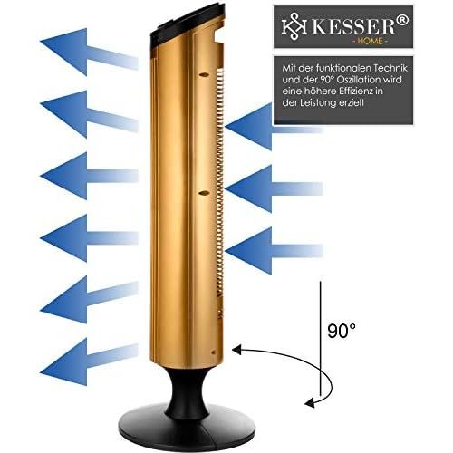  [아마존베스트]KESSER Tower Fan with Remote Control, 110 cm, Oscillation, 45 W, LED Display, Fan with 6 Speed Settings, Timer up to 12 Hours, 3 Operating Modes, 90° Oscillating Tower Fan