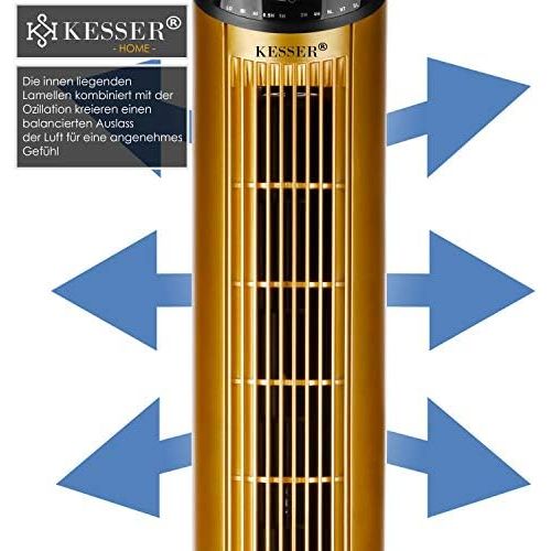  [아마존베스트]KESSER Tower Fan with Remote Control, 110 cm, Oscillation, 45 W, LED Display, Fan with 6 Speed Settings, Timer up to 12 Hours, 3 Operating Modes, 90° Oscillating Tower Fan