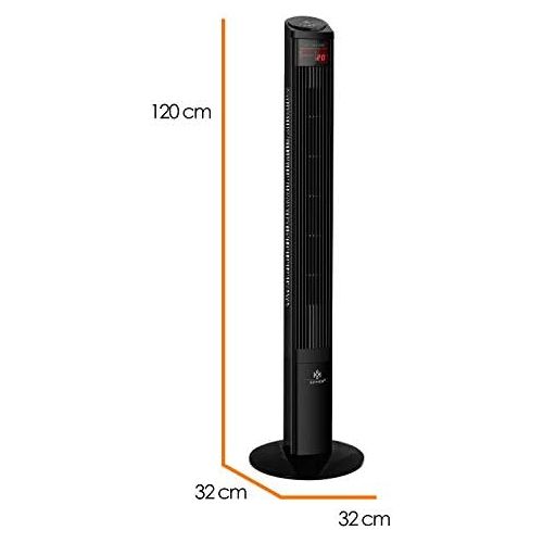  [아마존베스트]Kesser Tower Fan with Remote Control 120cm Oscillation 55 W LED Display Fan with 3 Speeds + Timer up to 12 Hours + 3 Operating Modes + 90° Oscillating Tower Fan