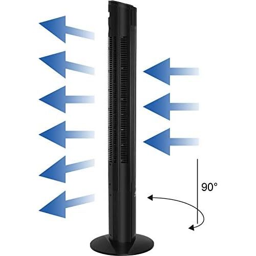  [아마존베스트]Kesser Tower Fan with Remote Control 120cm Oscillation 55 W LED Display Fan with 3 Speeds + Timer up to 12 Hours + 3 Operating Modes + 90° Oscillating Tower Fan