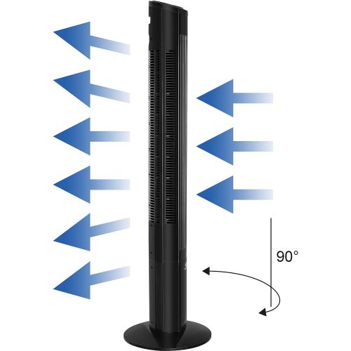  [아마존베스트]Kesser Tower Fan with Remote Control 120cm Oscillation 55 W LED Display Fan with 3 Speeds + Timer up to 12 Hours + 3 Operating Modes + 90° Oscillating Tower Fan