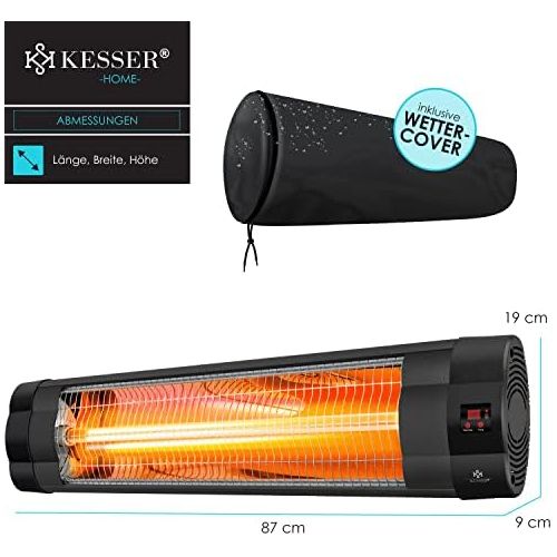  [아마존베스트]KESSER Infrared Heater 2500 Watt Radiant Heater Patio Heater with Remote Control, Wall Mount, Power: 2500 W with Remote Control